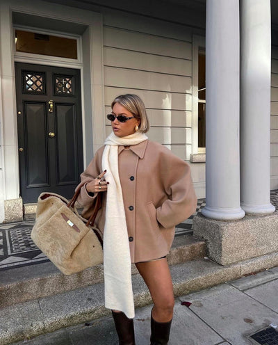 Jazzy | Elegant Oversized Uld frakke til Dame Vinterfrakke