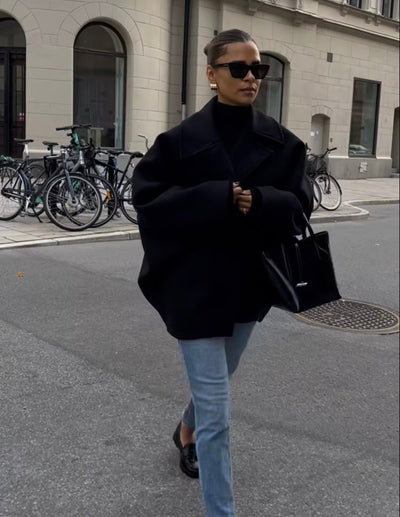 Jazzy | Elegant Oversized Uld frakke til Dame Vinterfrakke