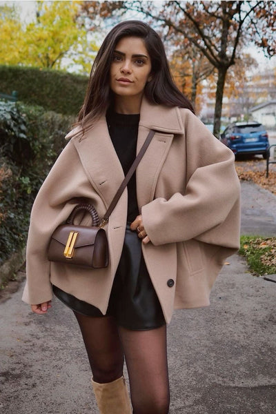 Jazzy | Elegant Oversized Uld frakke til Dame Vinterfrakke