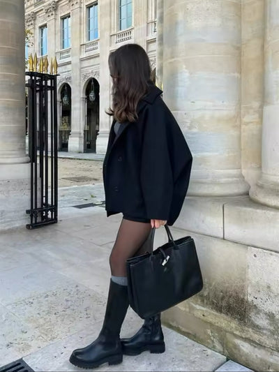 Jazzy | Elegant Oversized Uld frakke til Dame Vinterfrakke
