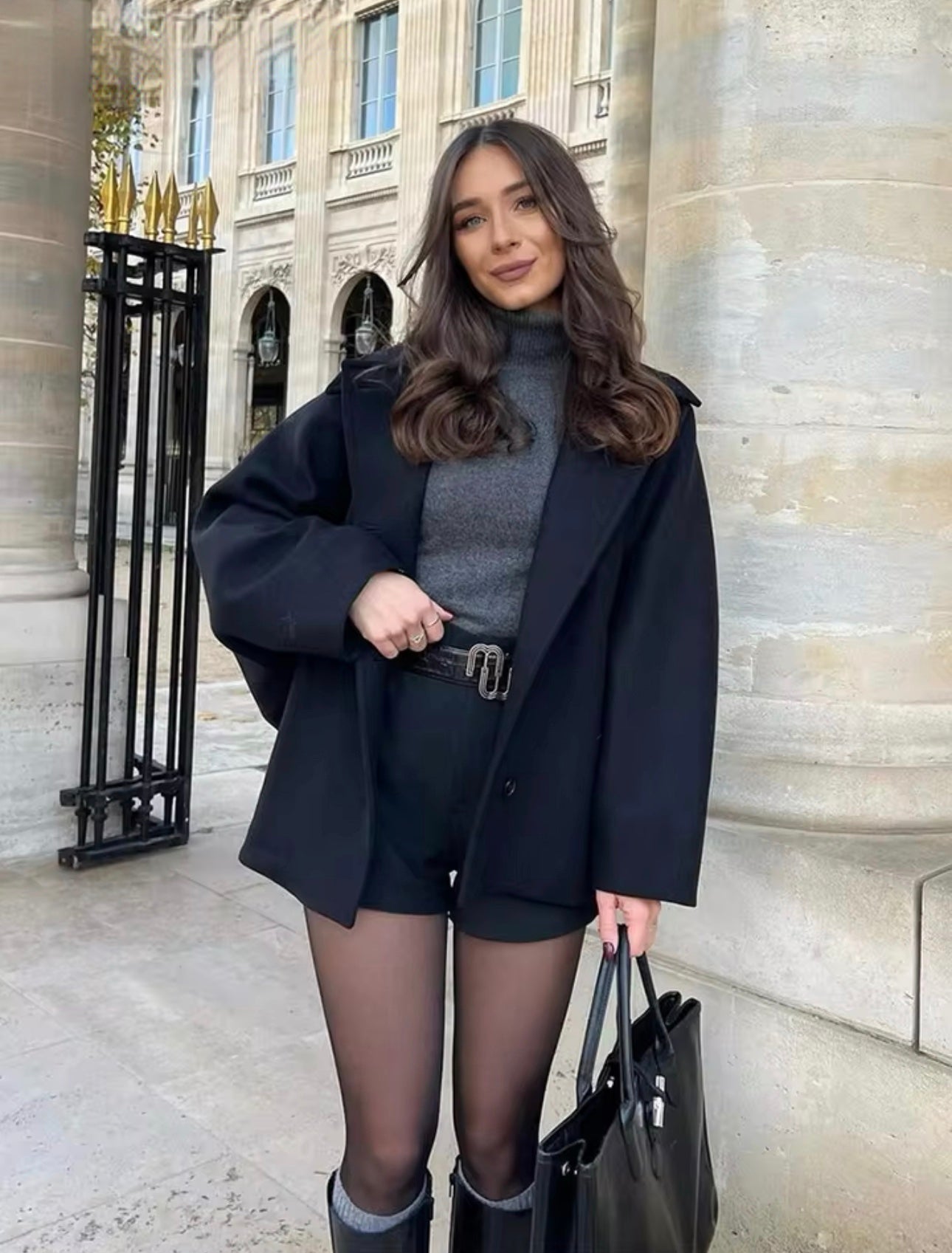 Jazzy | Elegant Oversized Uld frakke til Dame Vinterfrakke