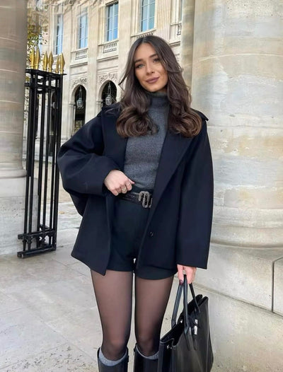 Jazzy | Elegant Oversized Uld frakke til Dame Vinterfrakke