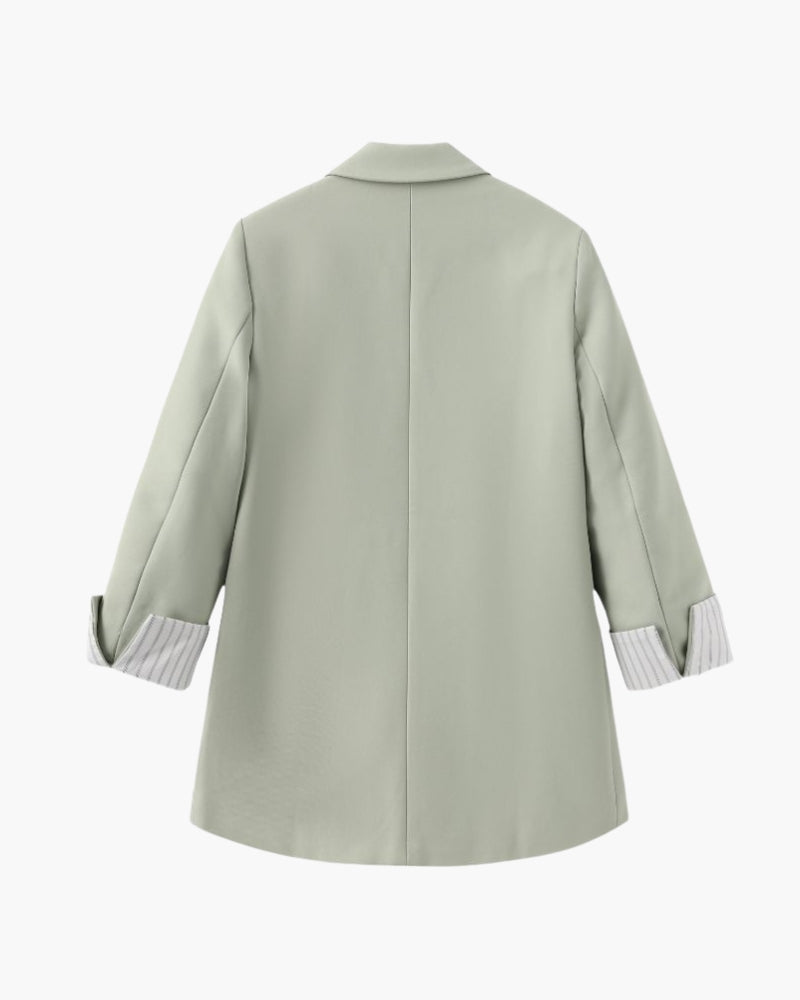 Scarlett | Dobbeltvendt Plus Size Skulder Blazer Dame i Grøn