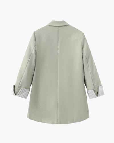 Scarlett | Dobbeltvendt Plus Size Skulder Blazer Dame i Grøn