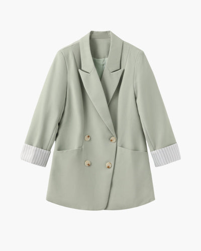 Scarlett | Dobbeltvendt Plus Size Skulder Blazer Dame i Grøn