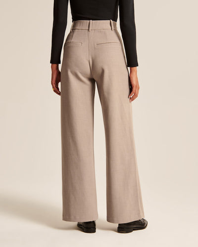 Beige Wide-Leg Bukser – Minimalistisk Elegance til Alle Anledninger Bukser Dame