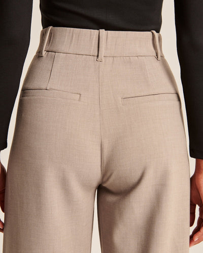 Beige Wide-Leg Bukser – Minimalistisk Elegance til Alle Anledninger Bukser Dame