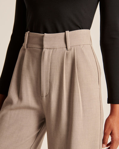 Beige Wide-Leg Bukser – Minimalistisk Elegance til Alle Anledninger Bukser Dame