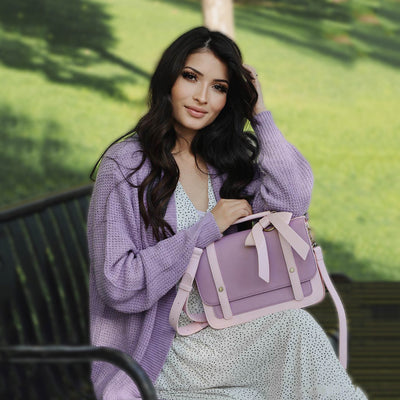 Satchel med Sløjfedetalje - Tidløs Elegance i Sort og Grå