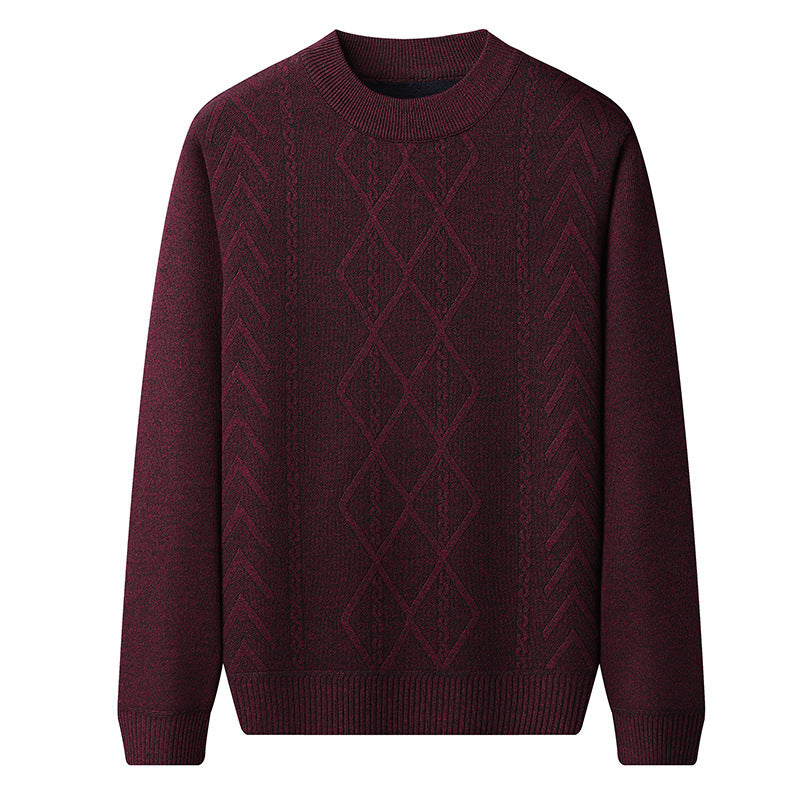 Premium | Herre kabelstrik sweater med rund hals