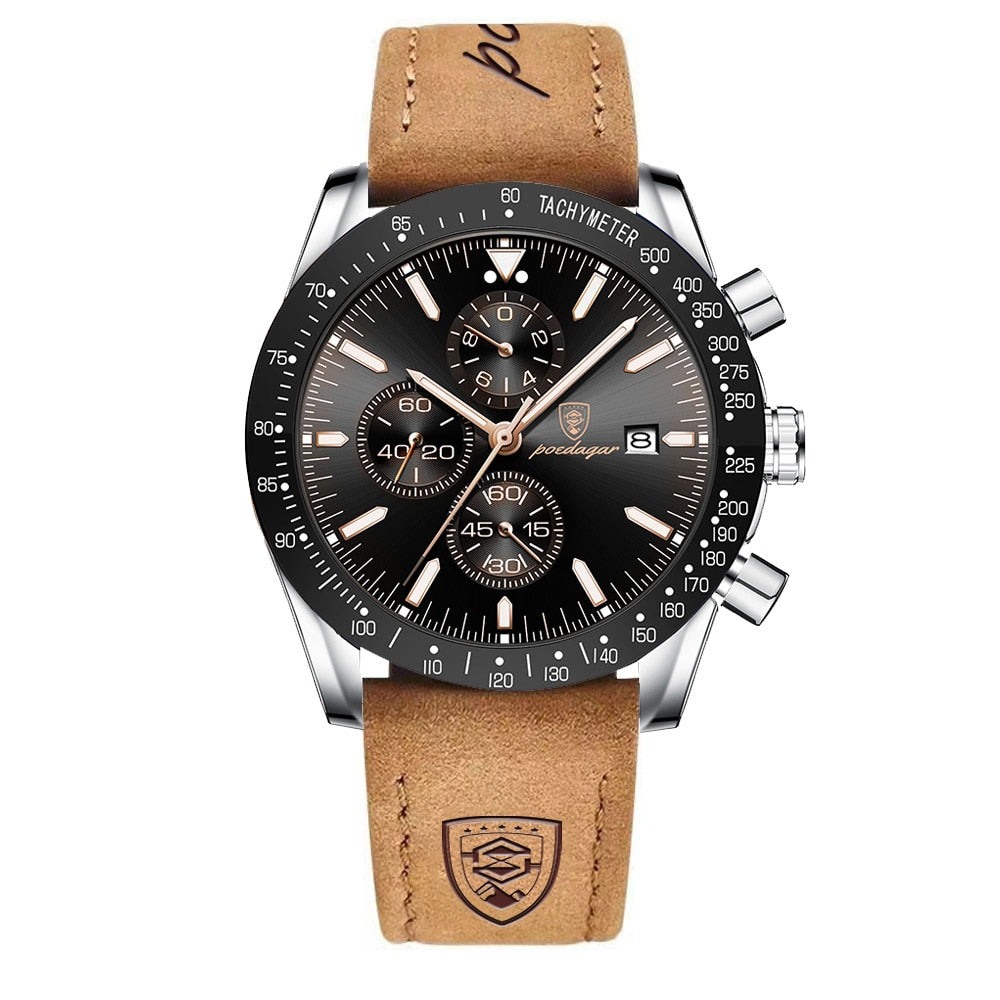 Lysende Dato Chronograf Ur