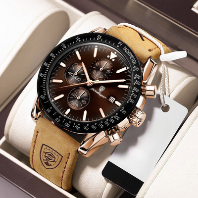 Lysende Dato Chronograf Ur