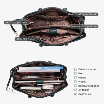 Elegant Borsa Tote i Lilla Læder til Laptop