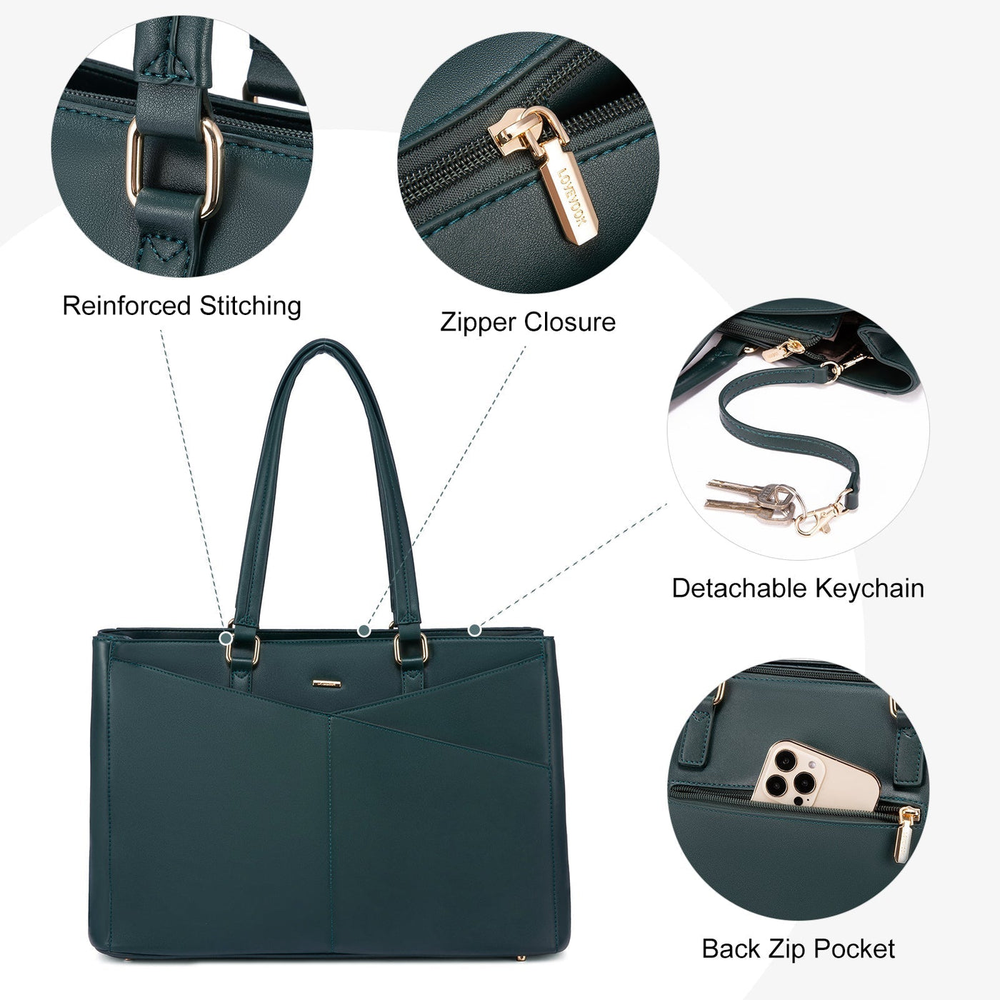 Elegant Borsa Tote i Lilla Læder til Laptop