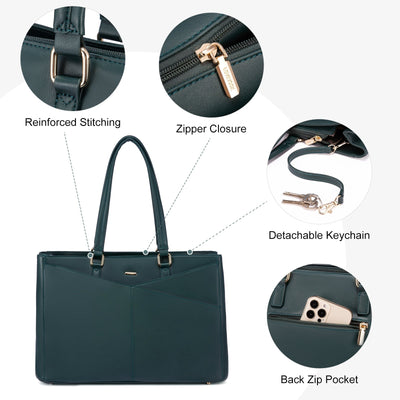 Elegant Borsa Tote i Lilla Læder til Laptop