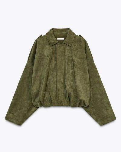 Mara I Varm Suede Læder Jakke til Dame Vinterjakke