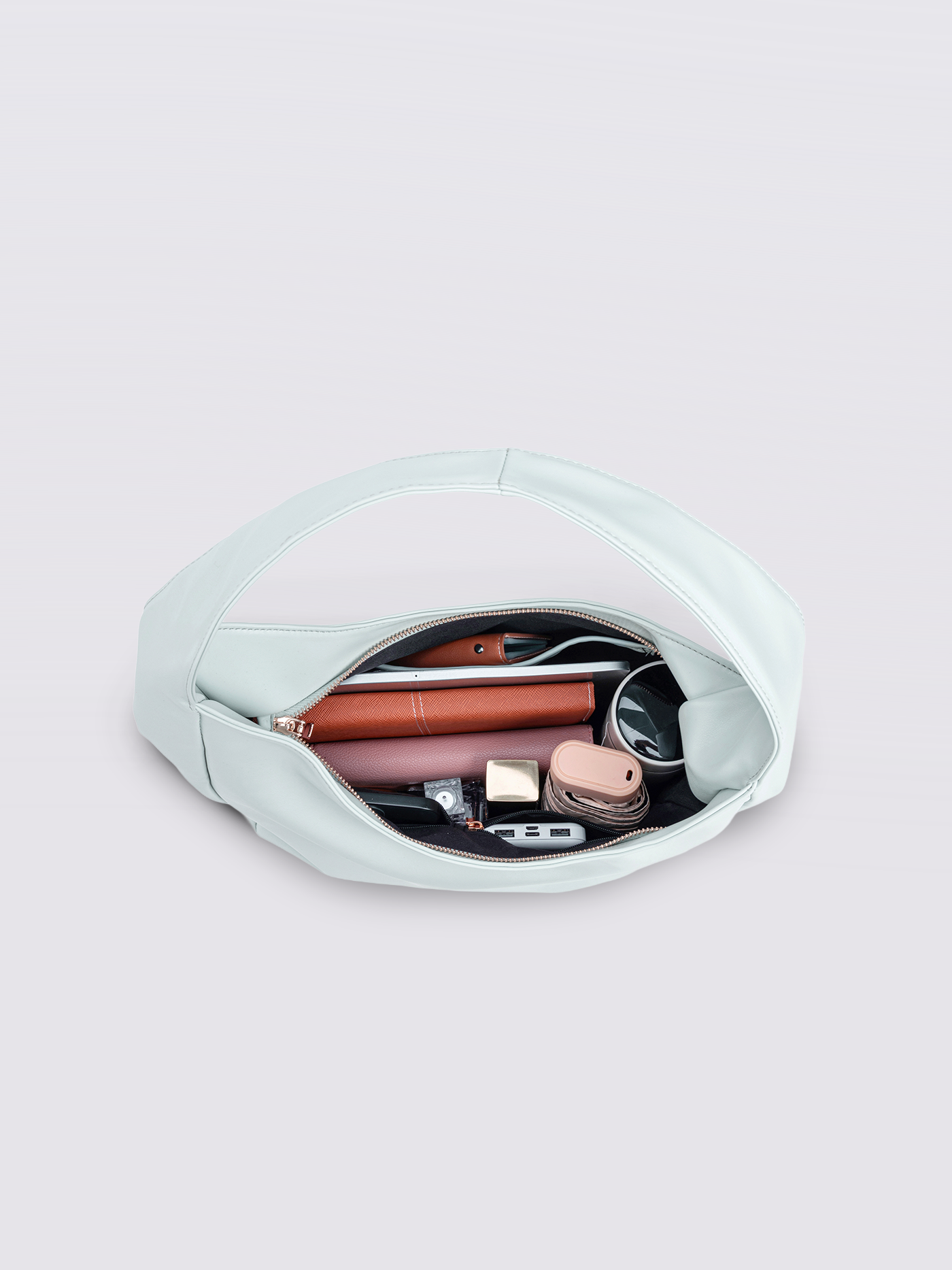 Minimalistisk Vegan Læder Hobo Skuldertaske