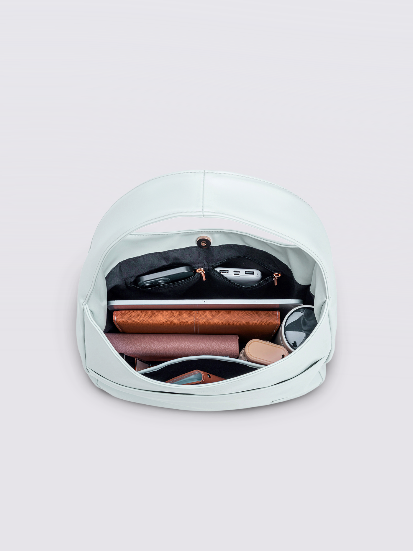 Minimalistisk Vegan Læder Hobo Skuldertaske
