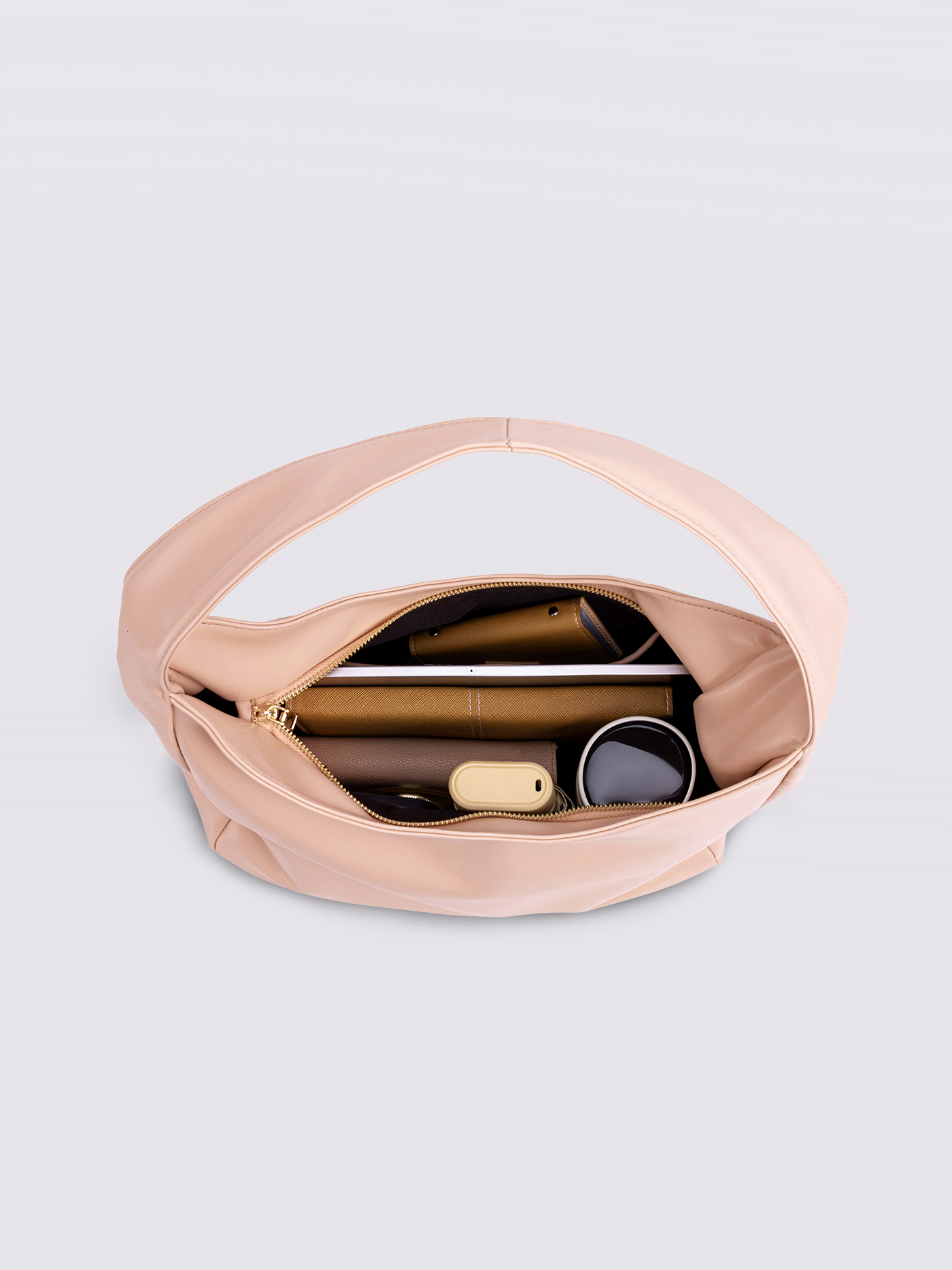 Minimalistisk Vegan Læder Hobo Skuldertaske
