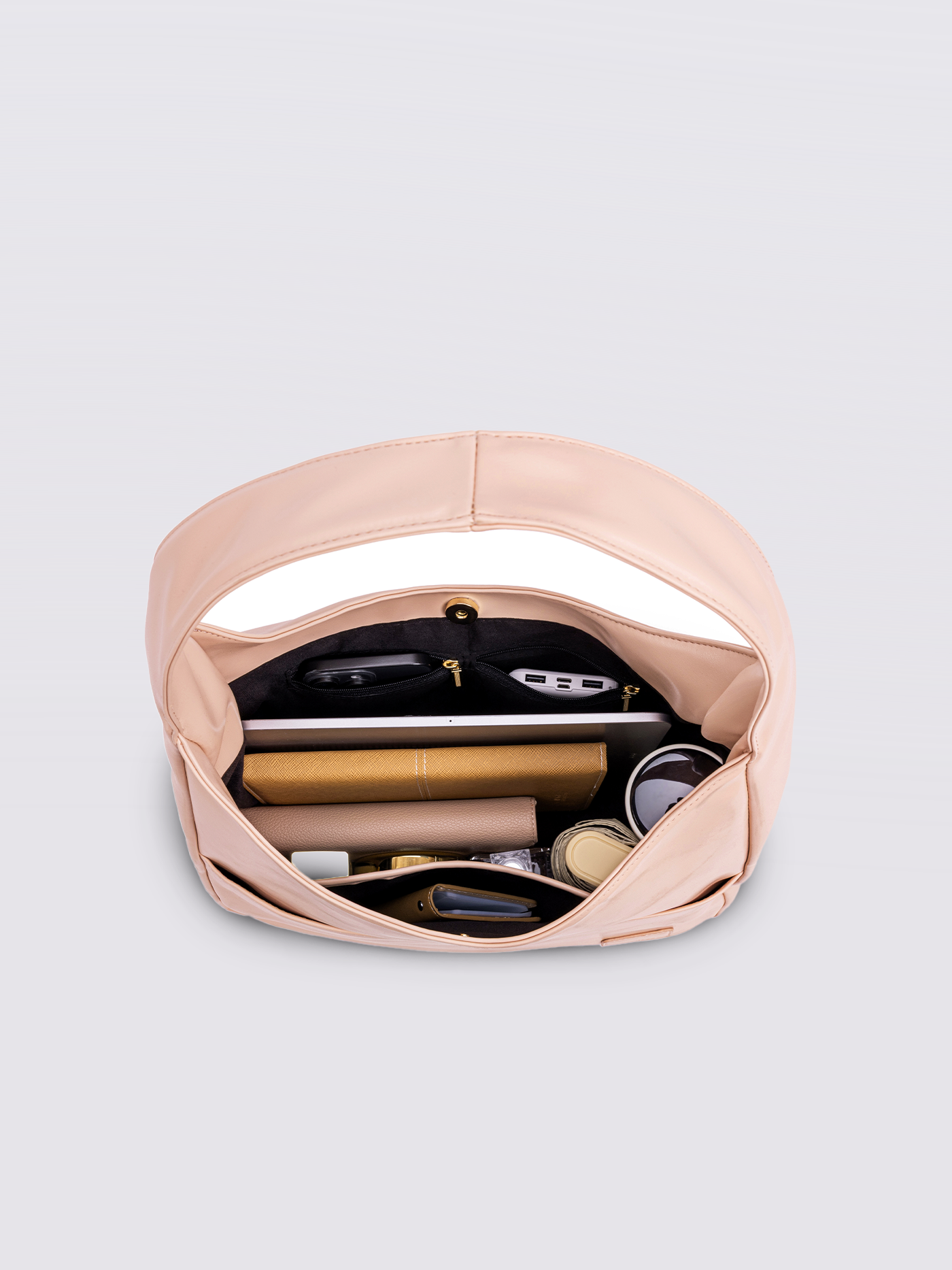 Minimalistisk Vegan Læder Hobo Skuldertaske