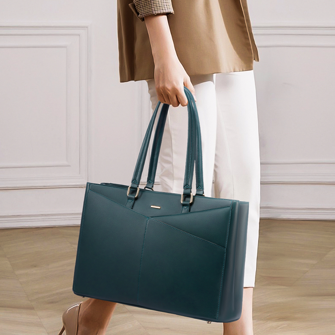 Elegant Borsa Tote i Lilla Læder til Laptop