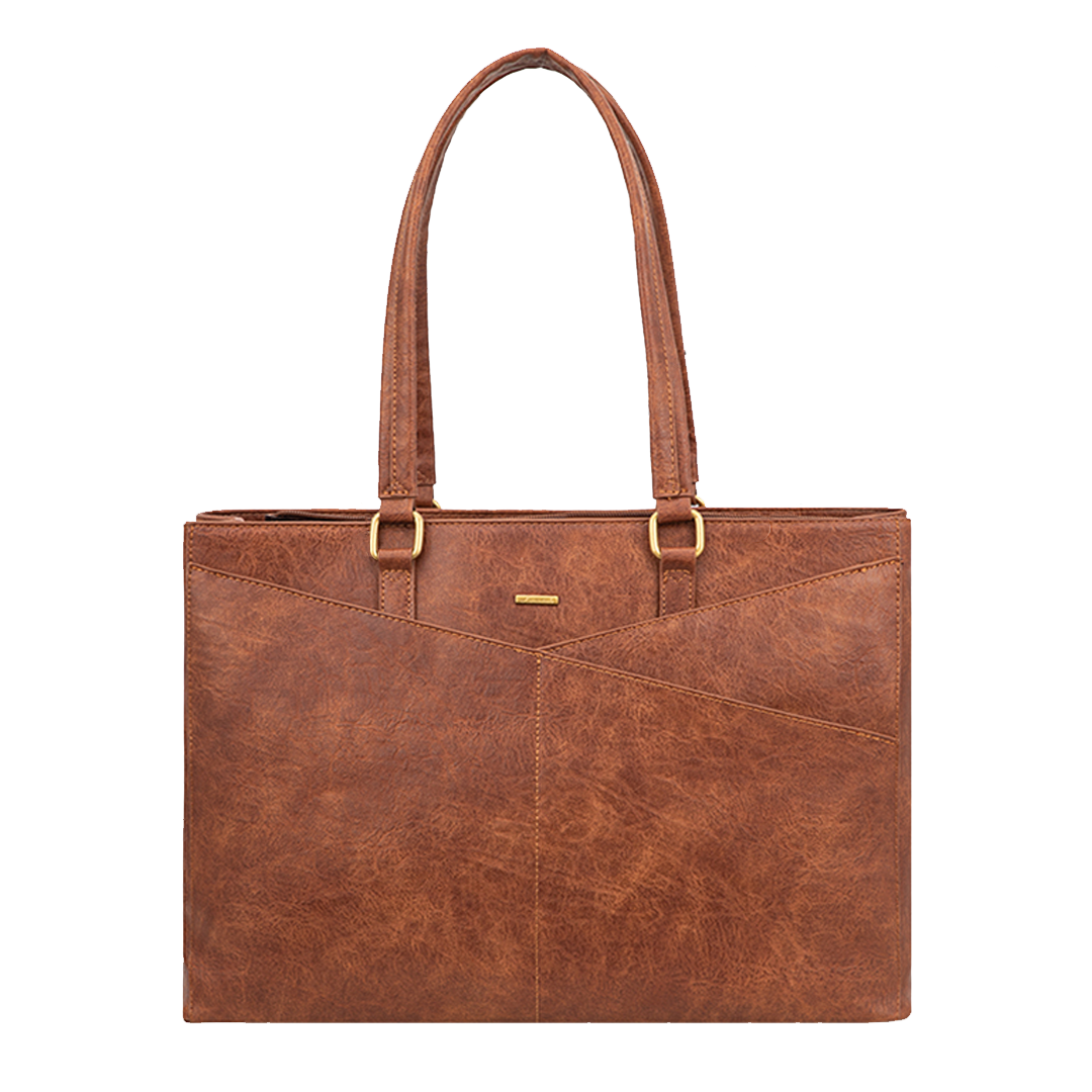 Elegant Borsa Tote i Lilla Læder til Laptop