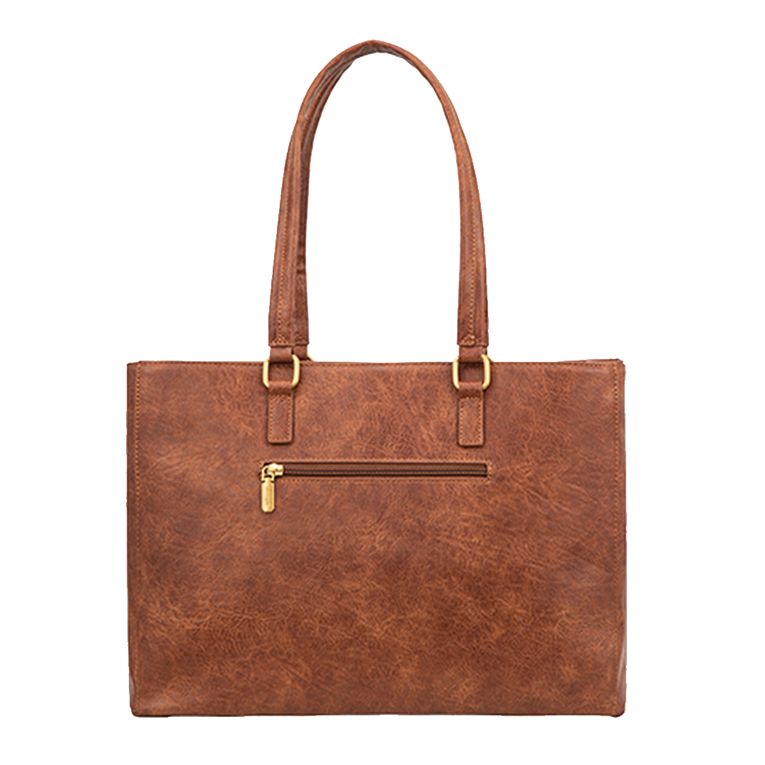 Elegant Borsa Tote i Lilla Læder til Laptop