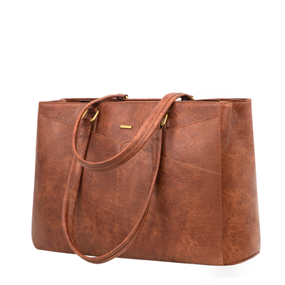 Elegant Borsa Tote i Lilla Læder til Laptop