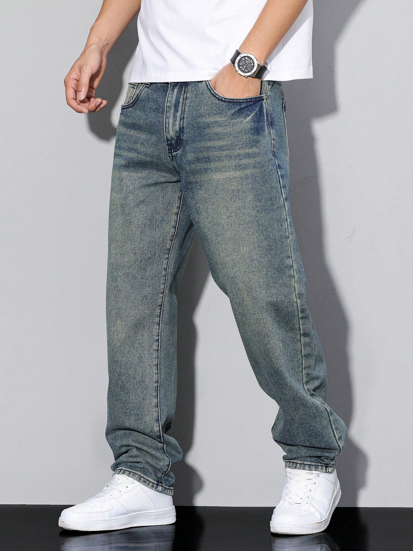 Nolan | Herre Denim Jeans i Casual Lige Snit Bukser Mænd