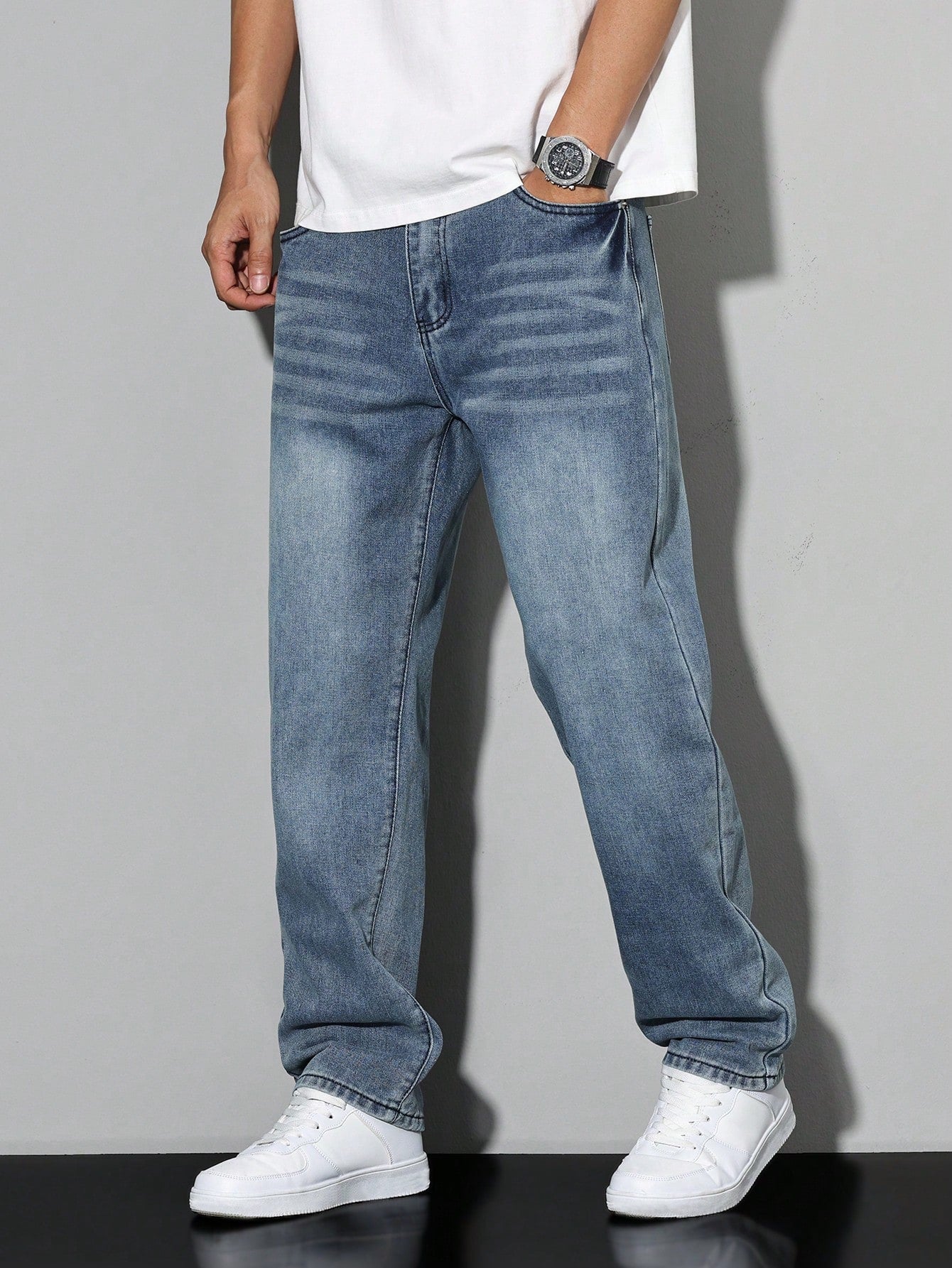 Nolan | Herre Denim Jeans i Casual Lige Snit Bukser Mænd