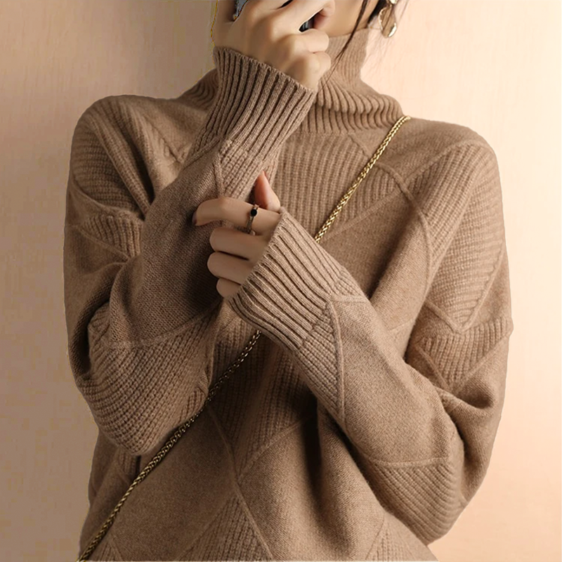 Marcelle | Elegant & Komfortabel Striktrøje med Rullekrave Sweater Dame