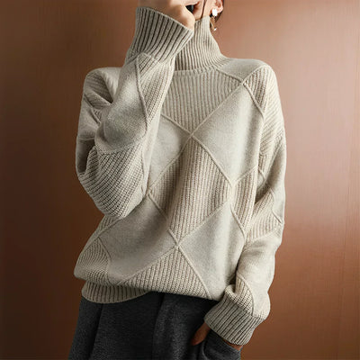 Marcelle | Elegant & Komfortabel Striktrøje med Rullekrave Sweater Dame