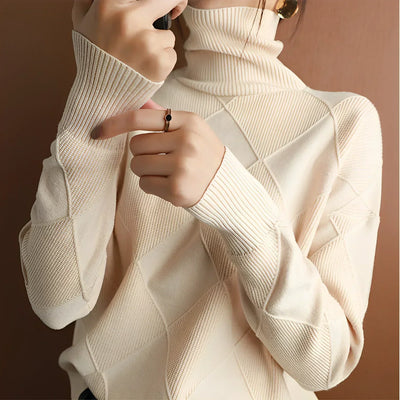 Marcelle | Elegant & Komfortabel Striktrøje med Rullekrave Sweater Dame
