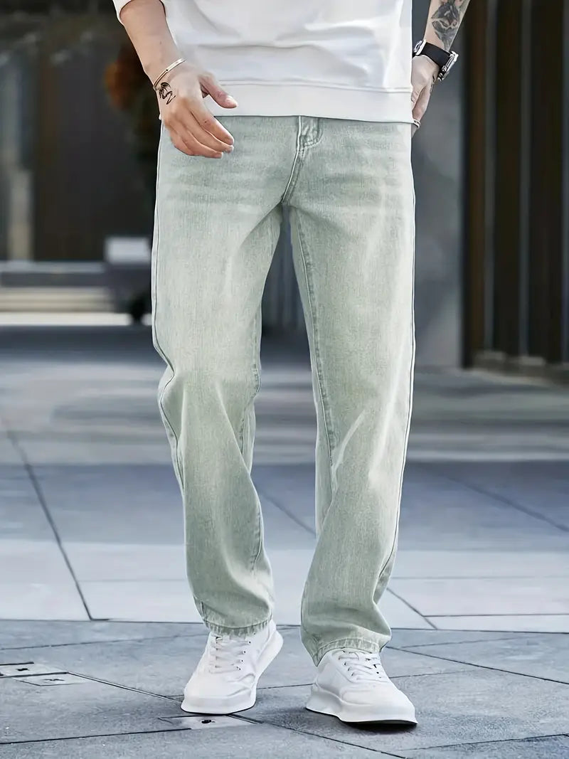 Jonah | Herre Denim Jeans Casual med Lige Ben Bukser Mænd