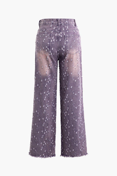 Karoline |Denim Jeans Washed Wide-Leg Bukser Dame