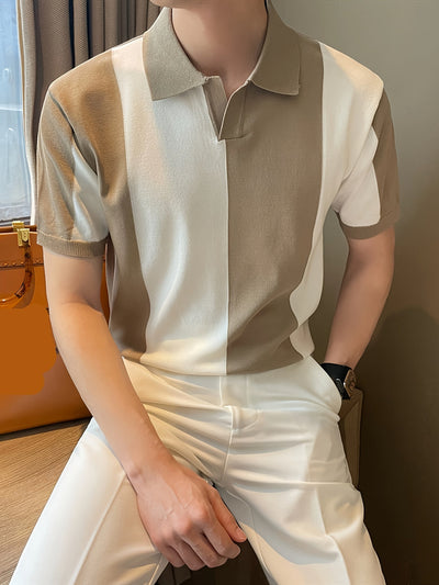 Asher | Colorblock polo til mænd – moderne åndbar poloshirt