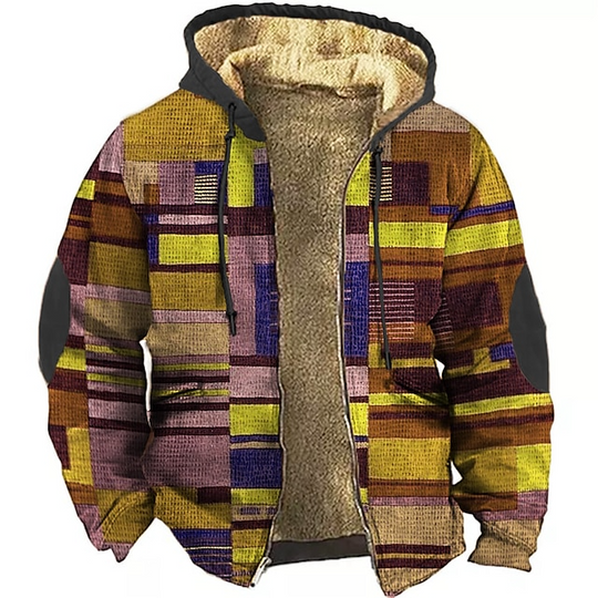 Mathias | Farverig Fleece-foret Jakke