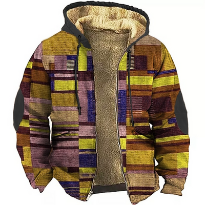 Mathias | Farverig Fleece-foret Jakke