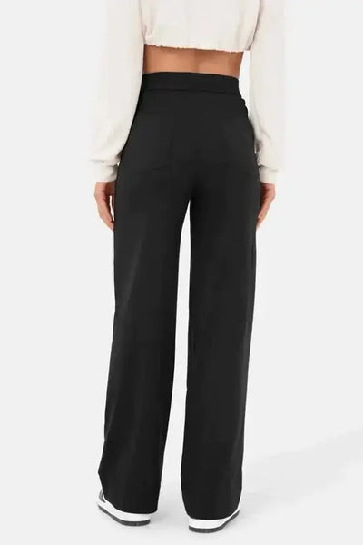 Hannah | Høj Talje Vide Bukser med Forlommer