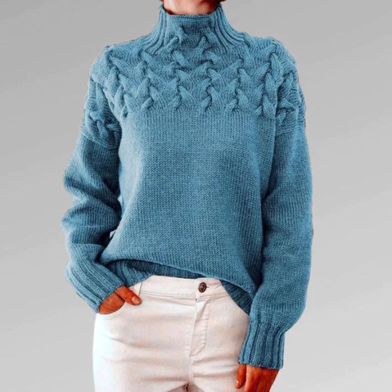 Erika | Striktrøje Højhalset Pullover Til Dame