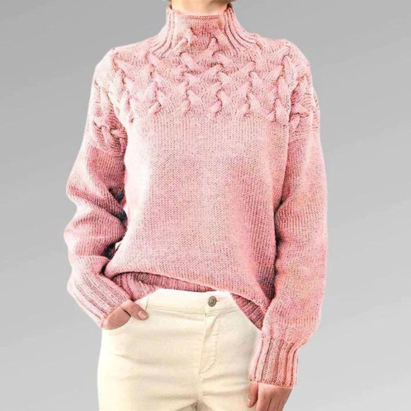 Erika | Striktrøje Højhalset Pullover Til Dame