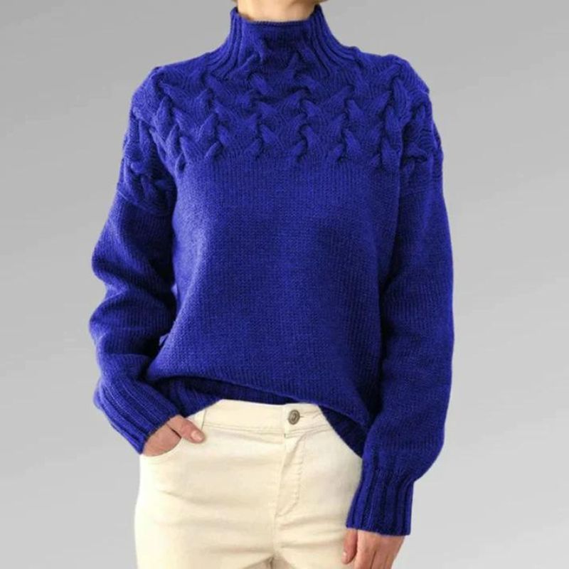 Erika | Striktrøje Højhalset Pullover Til Dame