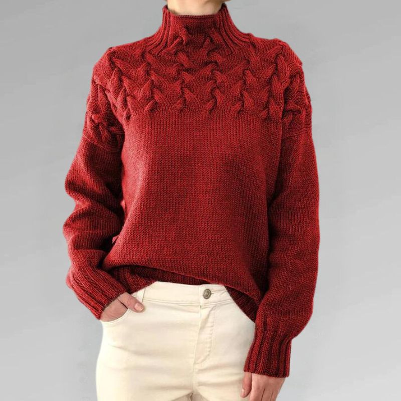 Erika | Striktrøje Højhalset Pullover Til Dame