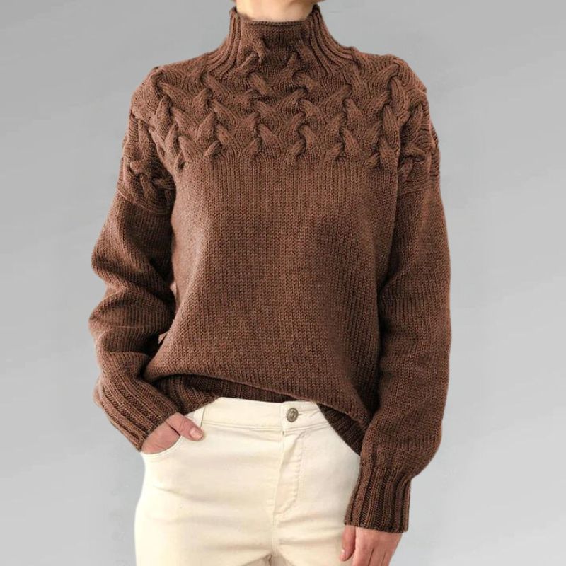 Erika | Striktrøje Højhalset Pullover Til Dame