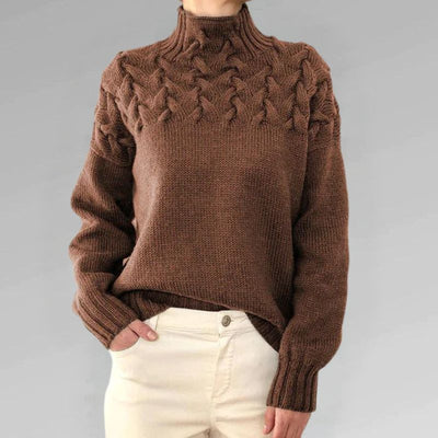 Erika | Striktrøje Højhalset Pullover Til Dame