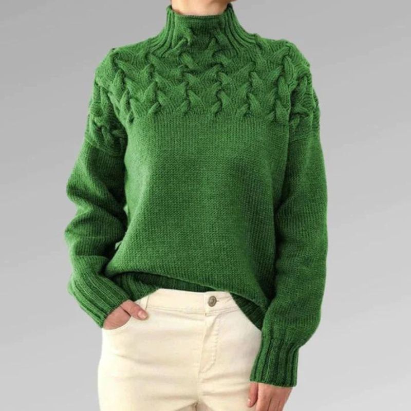 Erika | Striktrøje Højhalset Pullover Til Dame