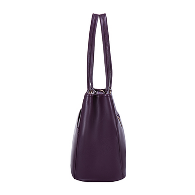 Elegant Borsa Tote i Lilla Læder til Laptop