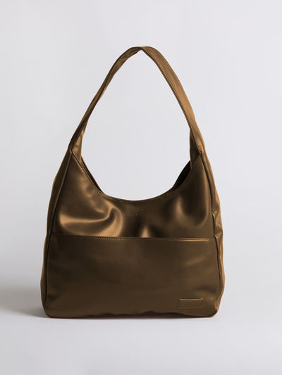 Minimalistisk Vegan Læder Hobo Skuldertaske