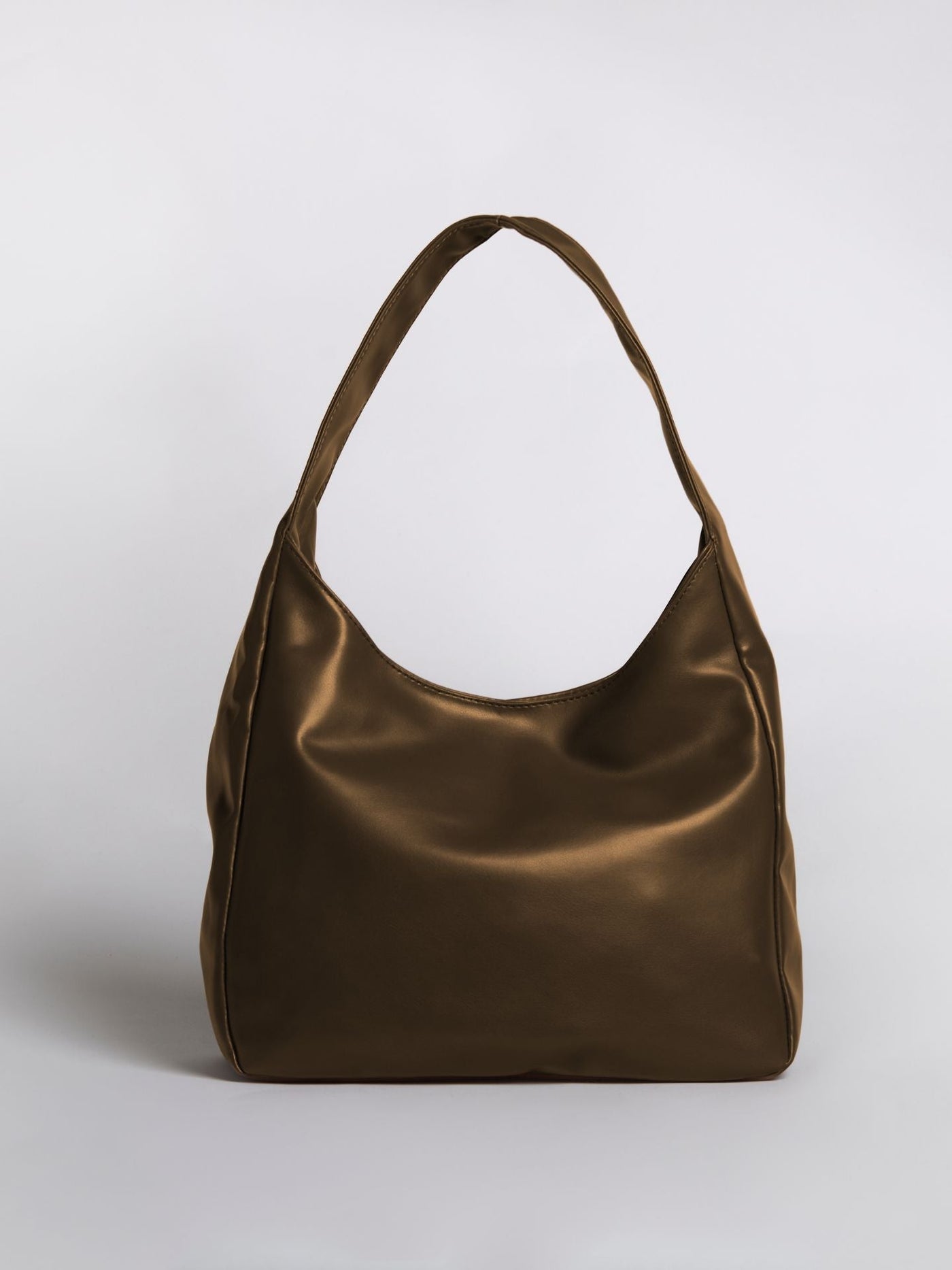 Minimalistisk Vegan Læder Hobo Skuldertaske