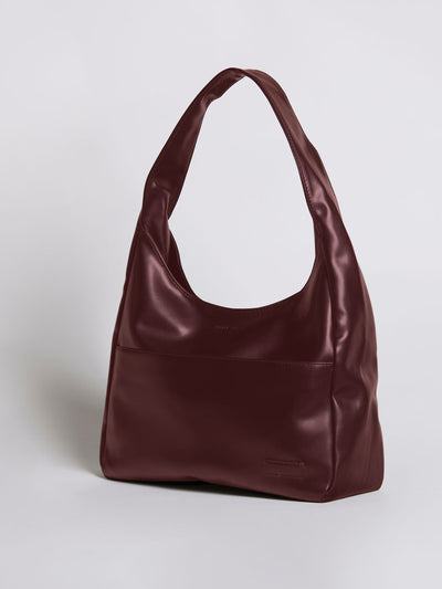 Minimalistisk Vegan Læder Hobo Skuldertaske